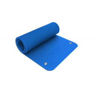TAPIS YOGA INDIVIDUEL TEXTURE SPHERE , LONG 100cm x LAR 60cm x EP 15mm, AVEC DEUX TROUS EN ACIER BLEU