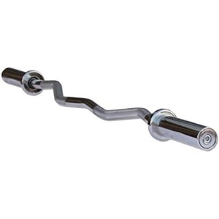 BARRE OLYMPIQUE CHROMEE LONG 1.2M Z CURL DIAM 50mm + 2 COLLIERE DE SERRAGE