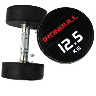 HALTERE CHROMEE A CHARGE FIXE EN CAOUTCHOUC 15KG IRON BULL