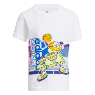 T-SHIRT COTTON GRAPHIC BLANC