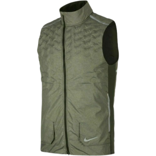 GILET DE COURSE NIKE POUR HOMMES AEROLOFT VERT REFLECHISSANT ARGENT