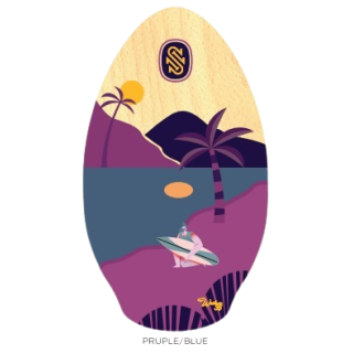 SKIMBOARD SKIM1 WOOD - 35" PRUPLE /BLEU 