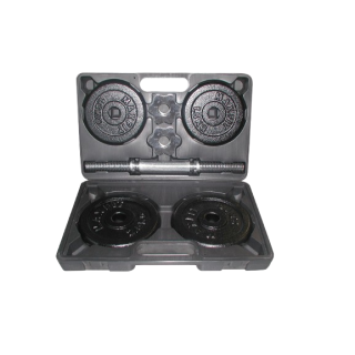 SET 20KG POIDS EN FONTE + HALTERES AVEC ETUI