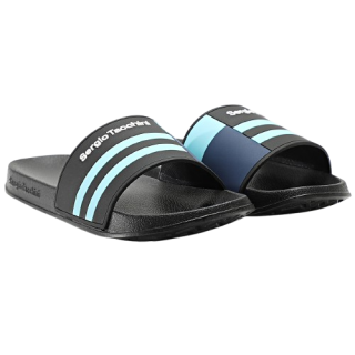 SANDALES BRAGA SERGIO TACCHINI  NOIR / BLEU MARINE 